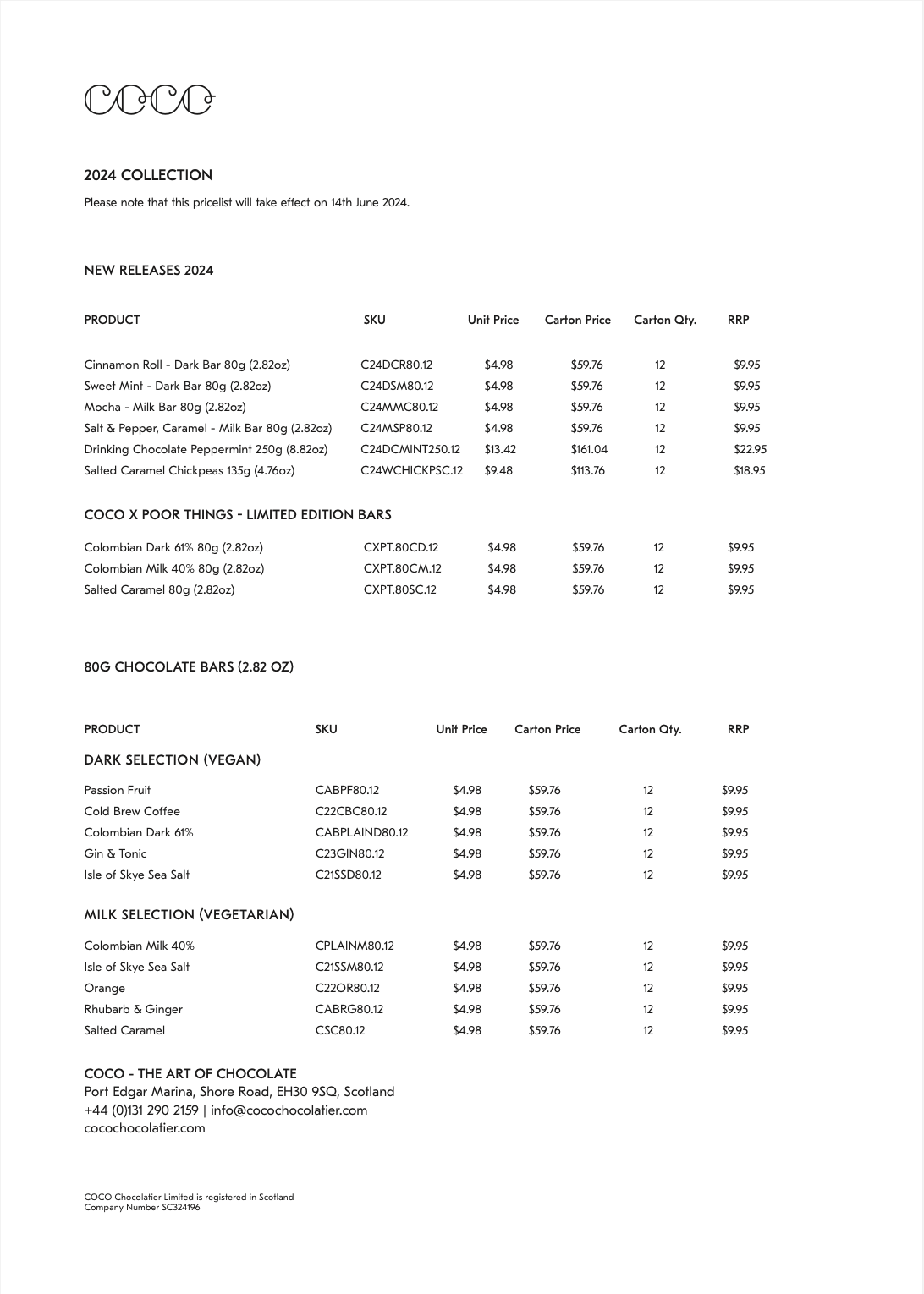 coco pricing 24